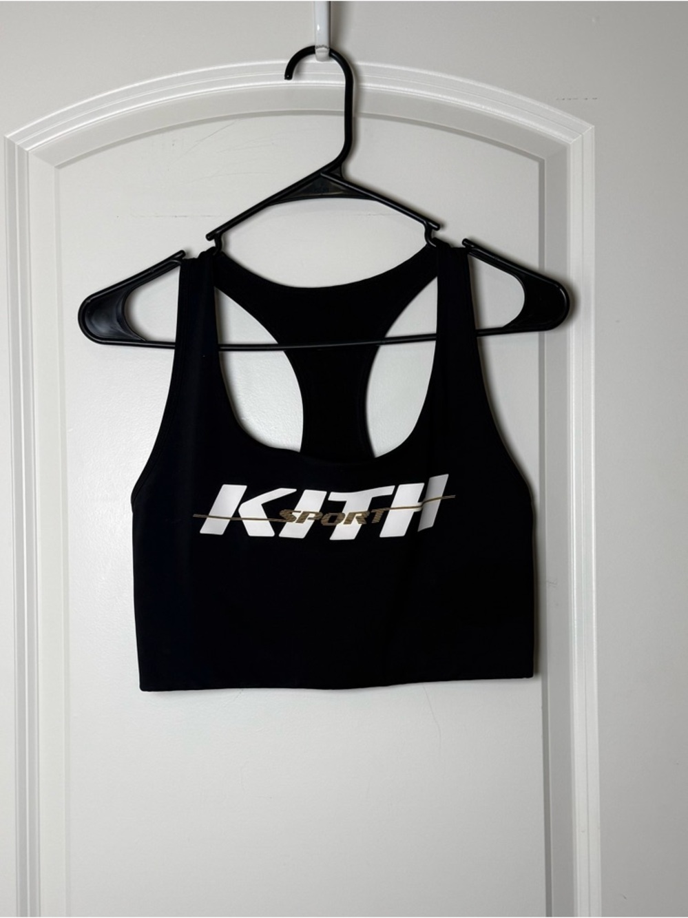Kith Black Crop Sports Tank with White Logo